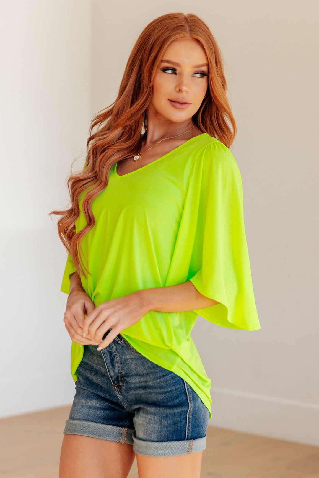 Cali Blouse in Neon Green - OW *FINAL SALE*