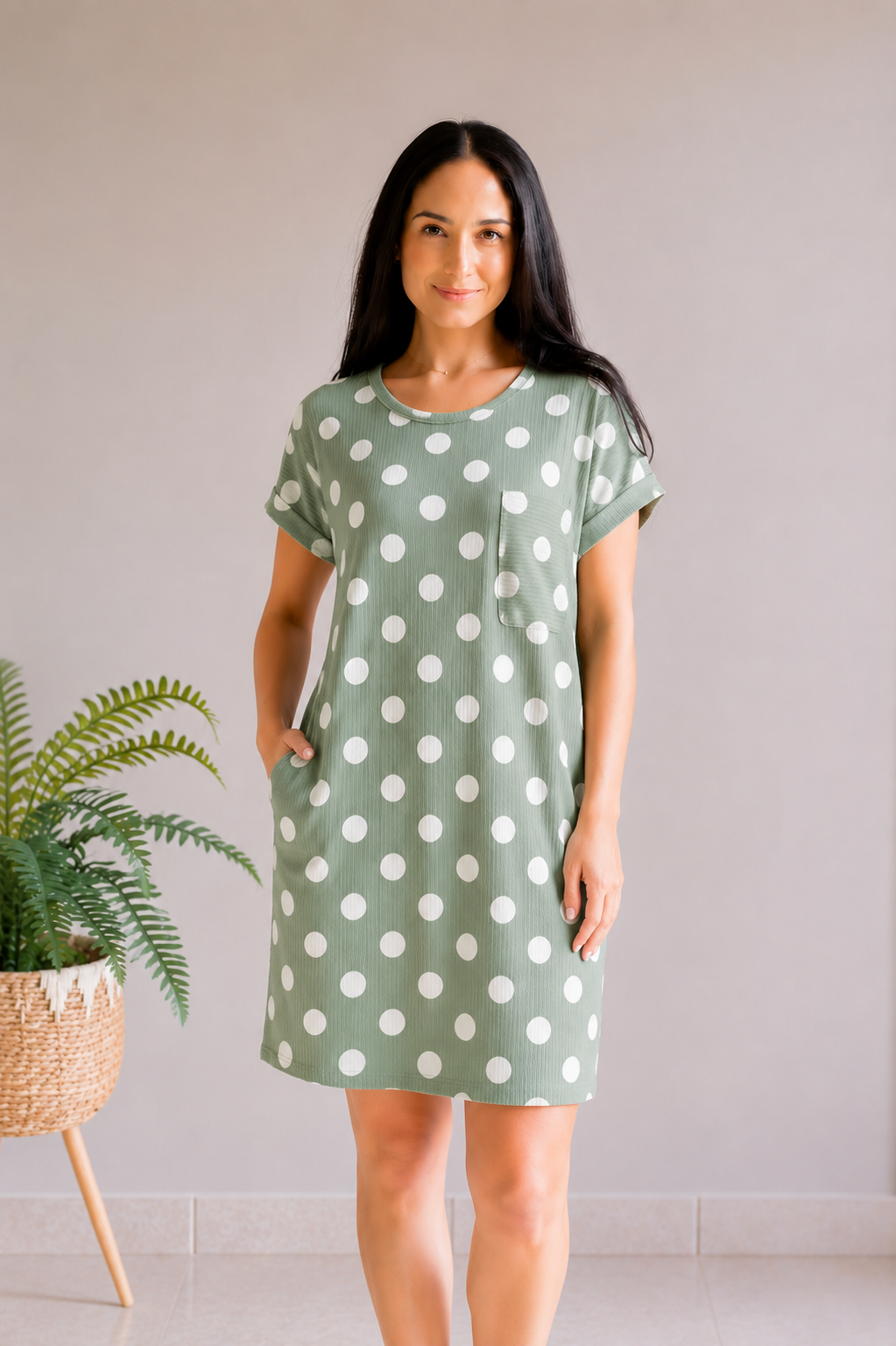 sage green polka dot dress Sweet Missouri Tigers