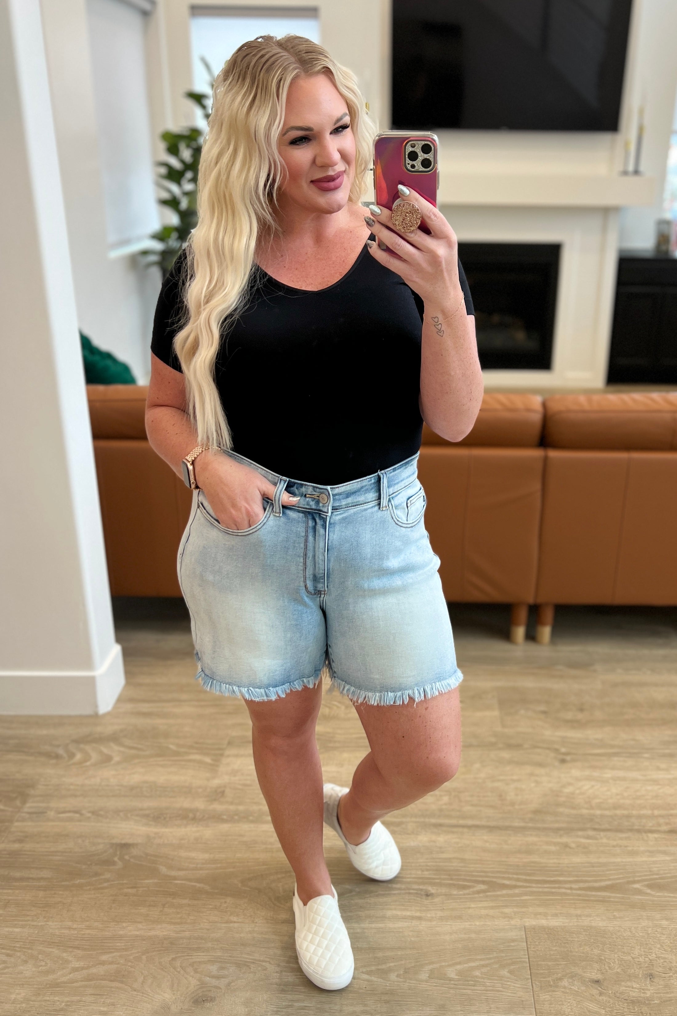 Judy Blue Elle High Rise Rhinestone Cutoff Shorts main image 1
