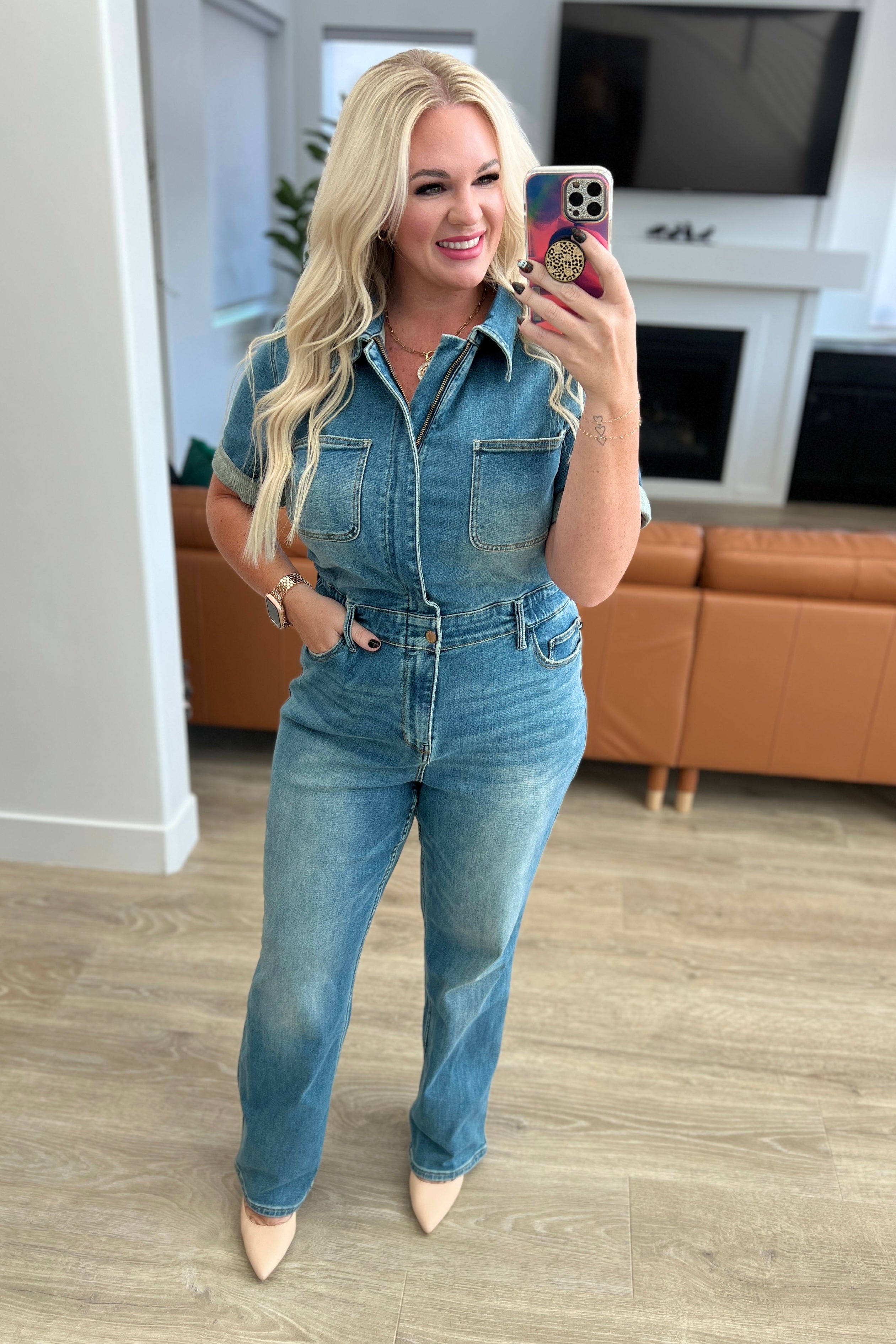 Sylvia Short Sleeve Denim Jumpsuit by Judy Blue – Orchard Way