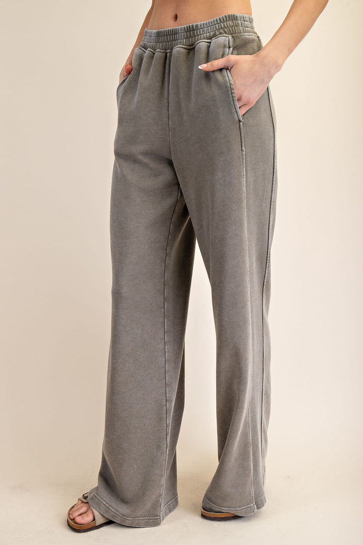 MINERAL WASHED WIDE PANT