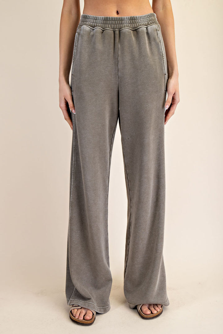MINERAL WASHED WIDE PANT