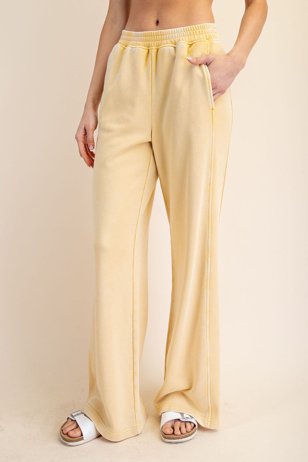MINERAL WASHED WIDE PANT