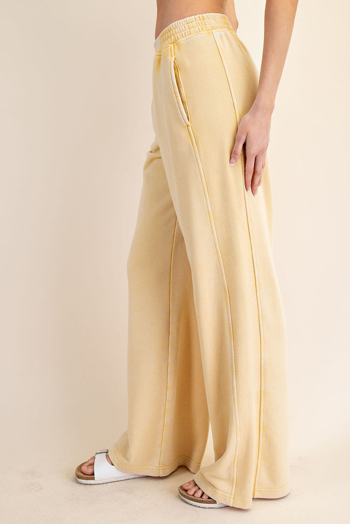 MINERAL WASHED WIDE PANT