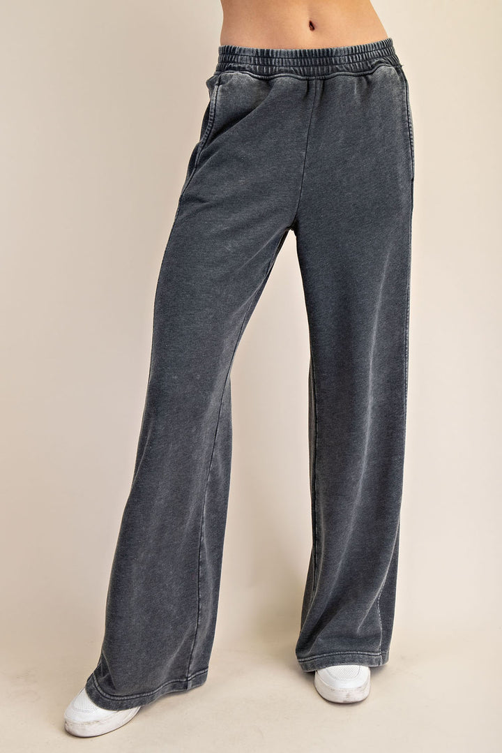 MINERAL WASHED WIDE PANT