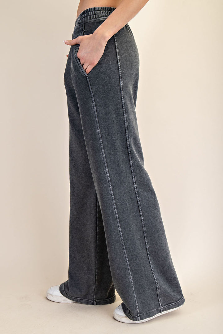 MINERAL WASHED WIDE PANT