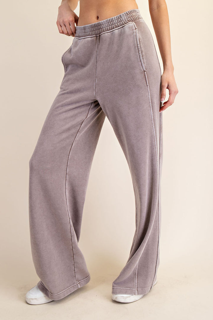 MINERAL WASHED WIDE PANT