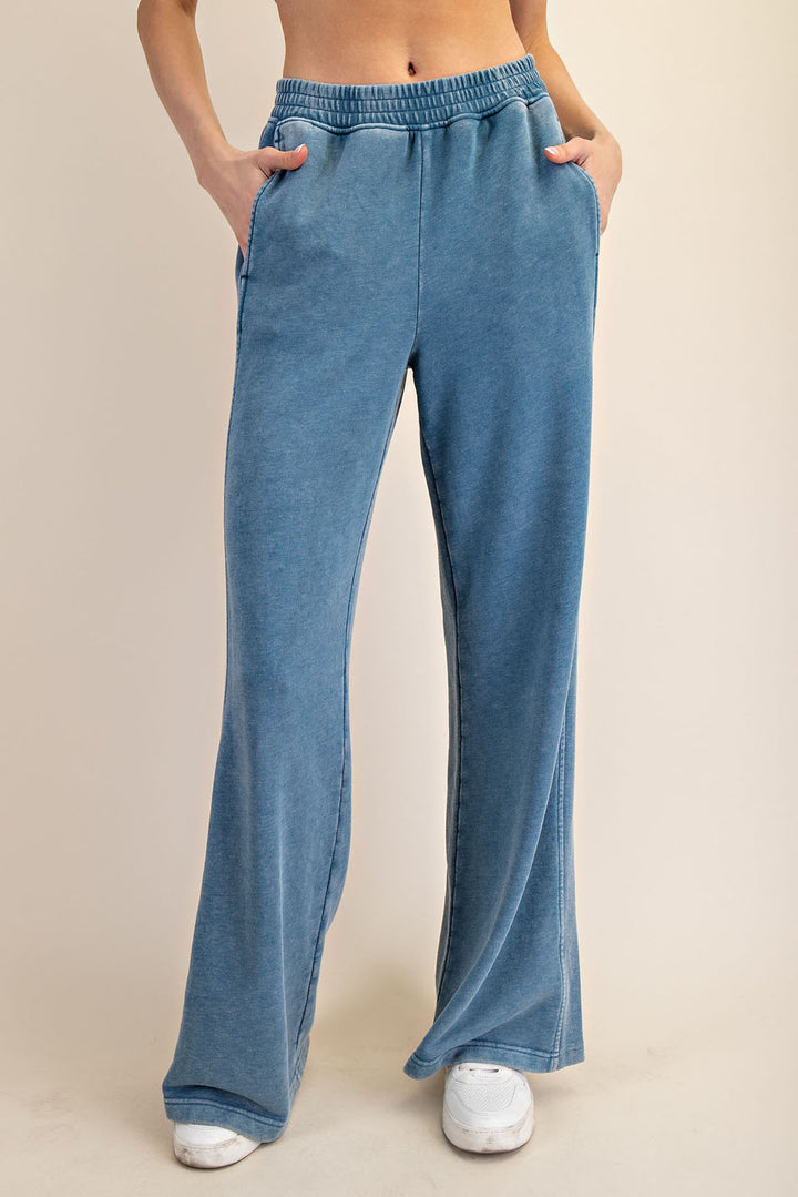 MINERAL WASHED WIDE PANT