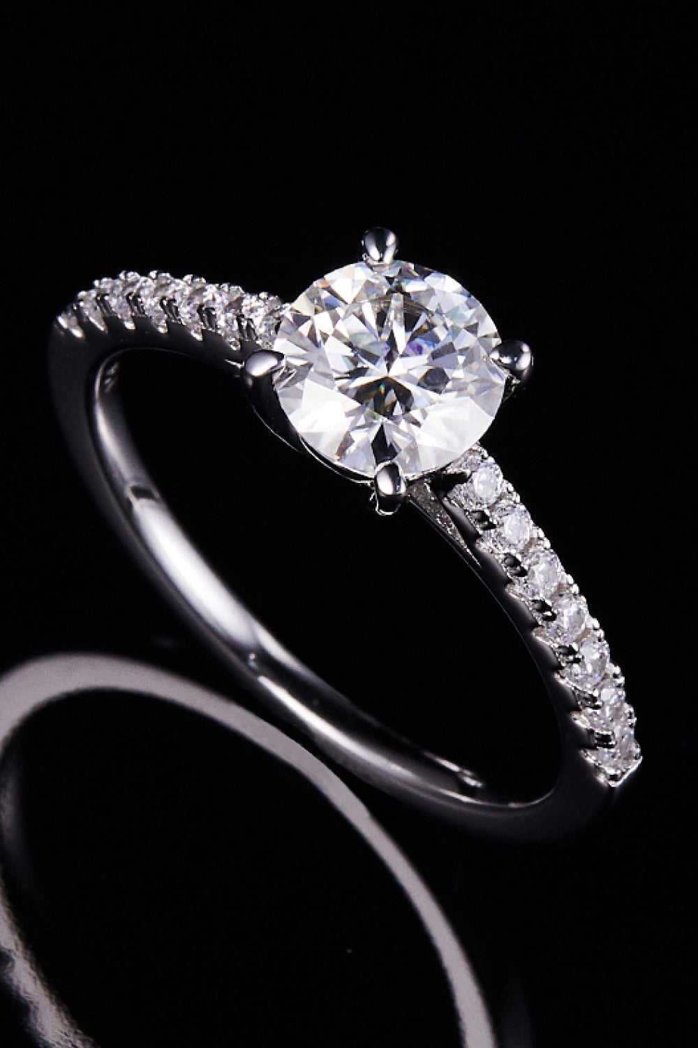1 Carat Moissanite 925 Sterling Silver Side Stone Ring - OW *FINAL SALE*