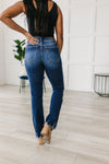 Charity Mid Rise Distressed Hem Bootcut Judy Blue Jeans