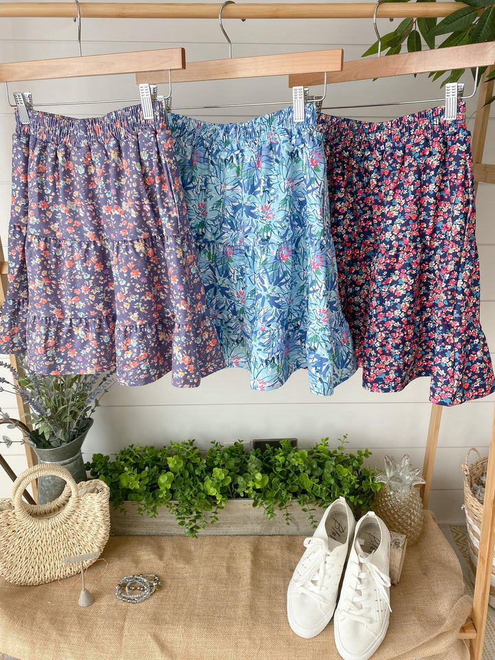 IN STOCK Shelby Skort - Periwinkle Micro Floral