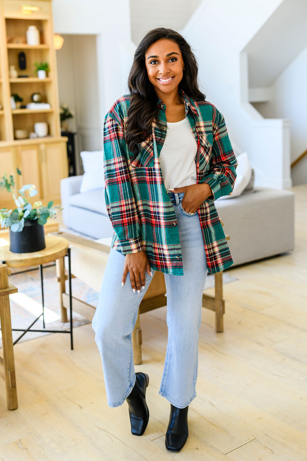 Shirley Lightweight Plaid Flannel In Four Colors-PREORDER