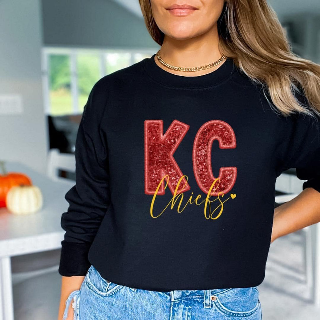 KC Chiefs Faux Sequin sweatshirt - large