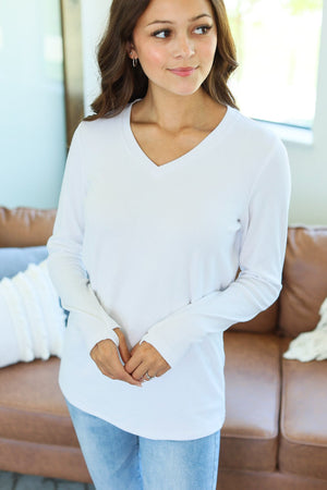 IN STOCK Leah Long Sleeve Top - White