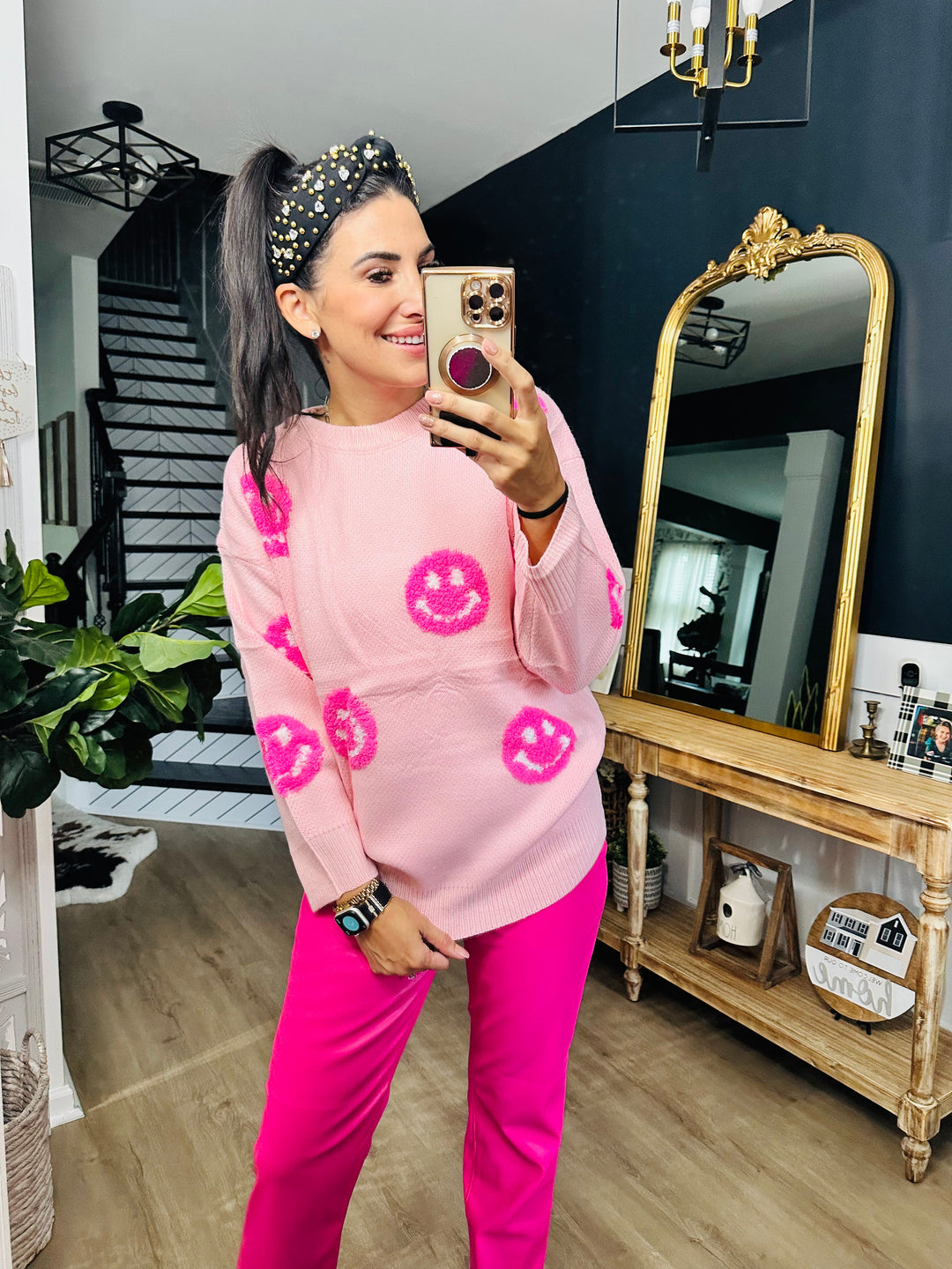 Tanya TUMMY CONTROL Faux Leather Pants in Hot Pink By Judy Blue