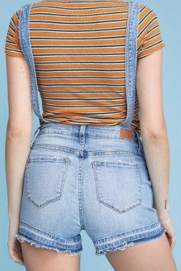 Andi Destroyed Backless Judy Blue Overall Shorts - OW *FINAL SALE*