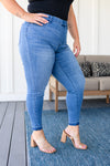Amanda High Rise Judy Blue Pull on Release Hem Skinny Jeans