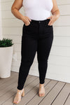 Audrey High Rise TUMMY CONTROL Classic Skinny Jeans in Black By Judy Blue