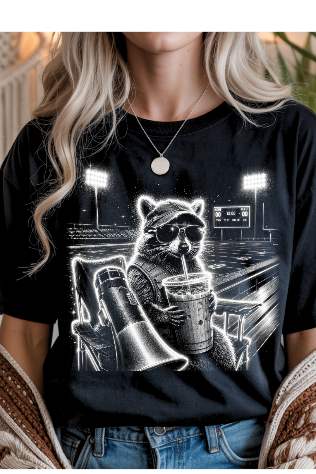 Raccoon Football Graphic Tee