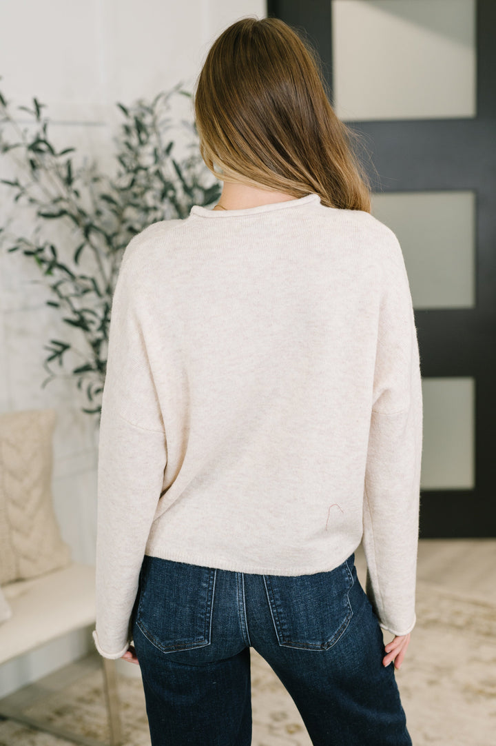 Careful Consideration Collared Button Down in Heathered Beige