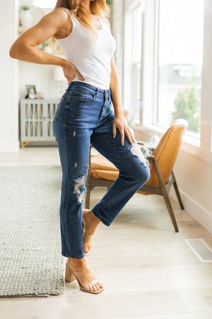 Colt High Rise Button Fly Distressed Judy Blue Boyfriend Jeans