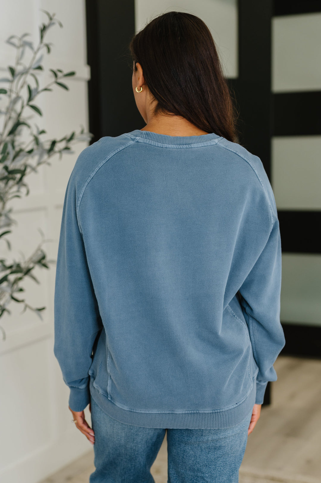 Daily Ease Mineral Wash Pullover in Dusty Blue