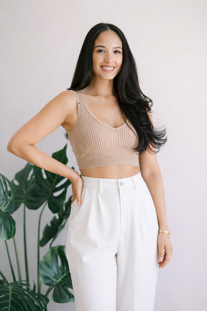 Seamless Washed Ribbed Bra Tank