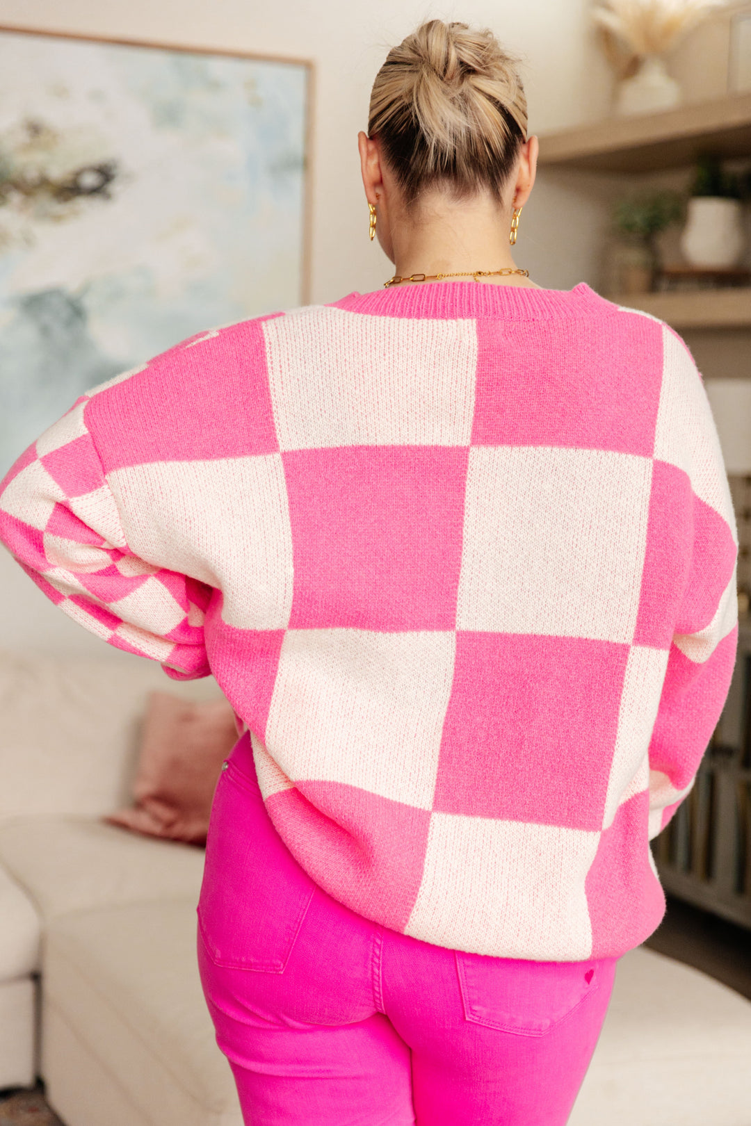 Don't Stop Me Now Checkered Cardigan - OW *FINAL SALE*