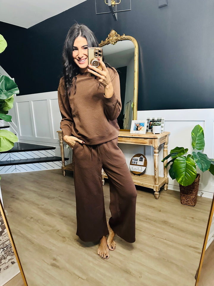 10 COLORS * Boujie Babe Textured Long Sleeve Top and Drawstring Pants Set