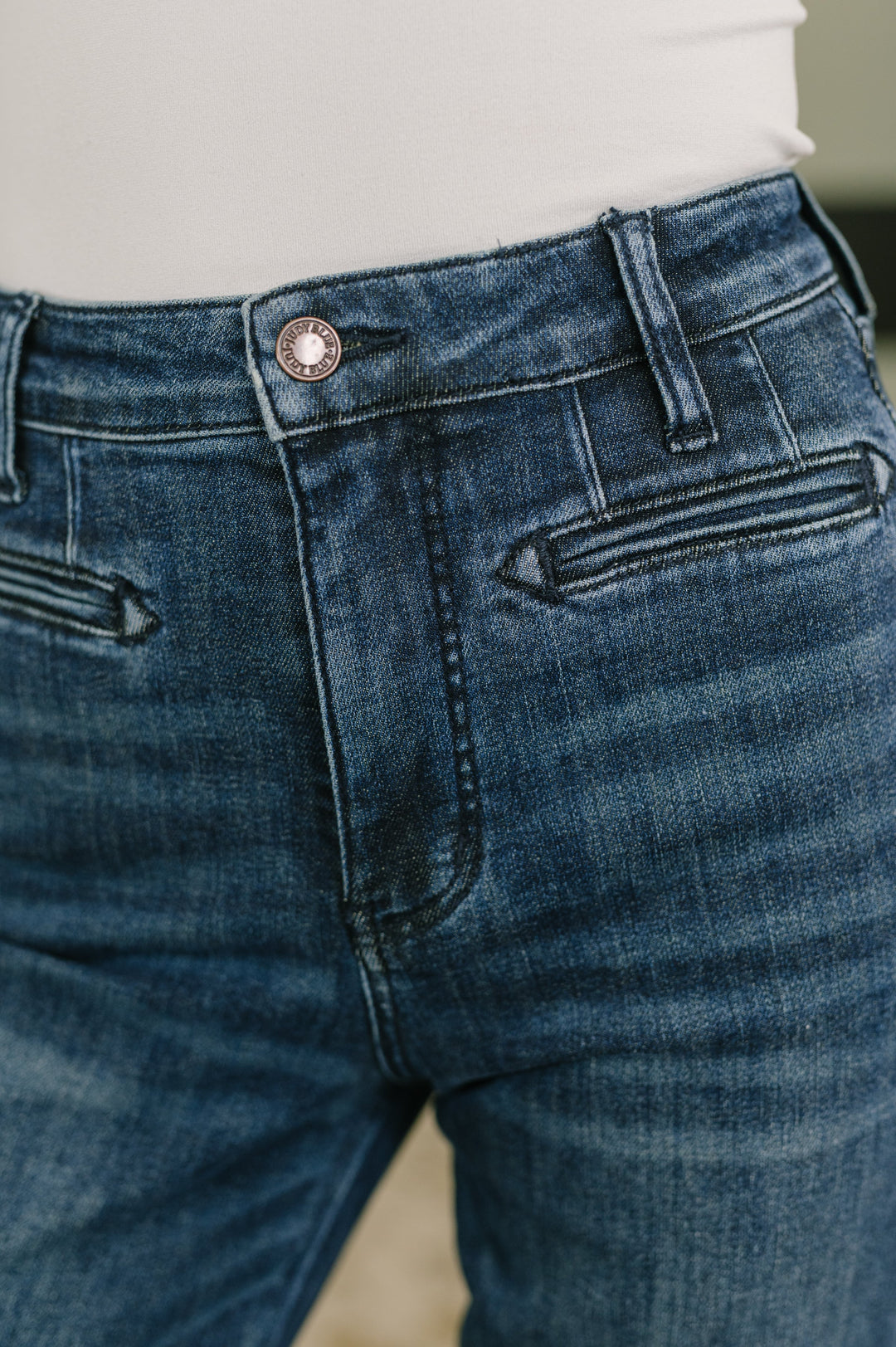 Emmy High Waist Bootcut Jean with Welt Pockets