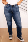 Estelle High Waist *Thermal* Straight Jeans By Judy Blue