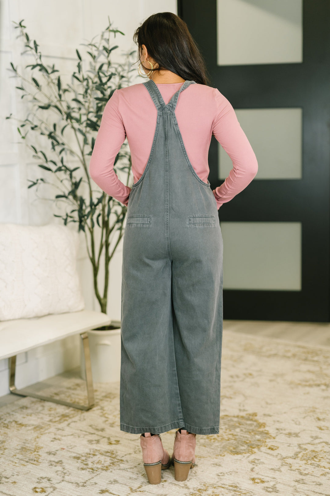 Exactly Where You Are Jumpsuit in Ash Black