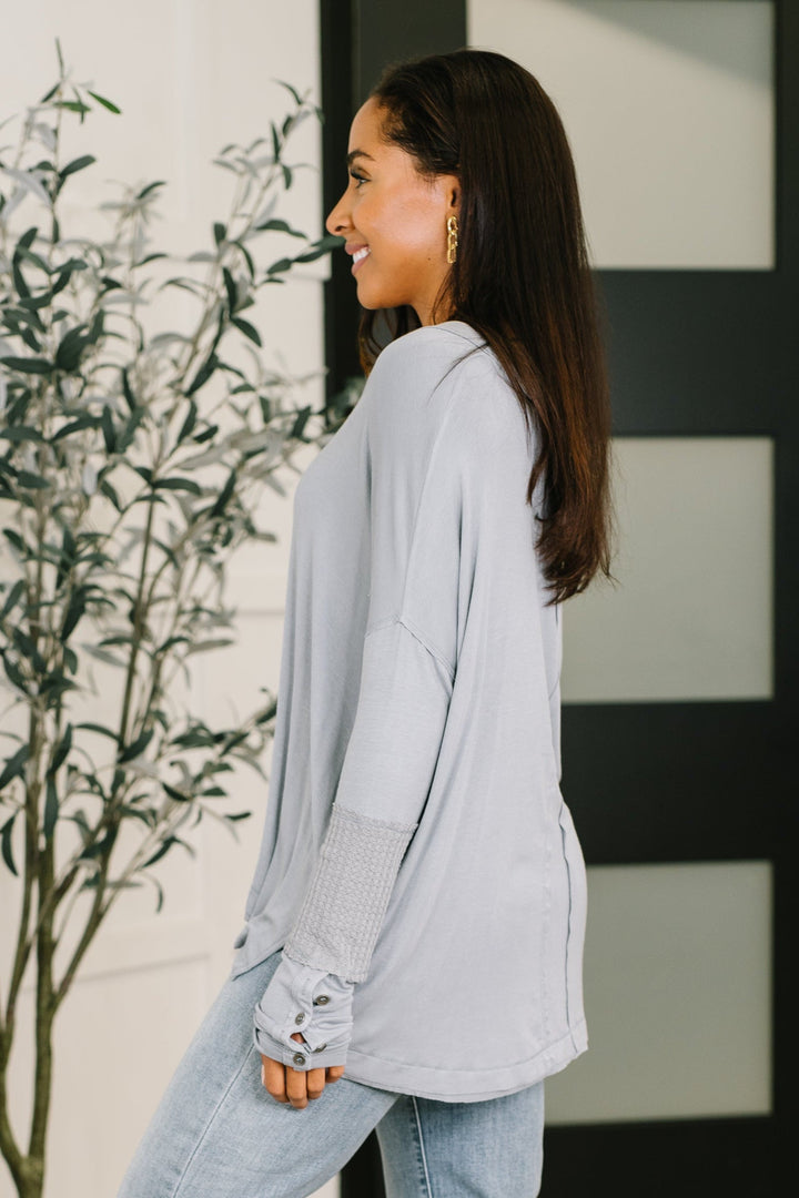 Feel That Something Contrast Sleeve Top