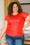 Glimmering Night Sequin Top in Red - *OW FINAL SALE*