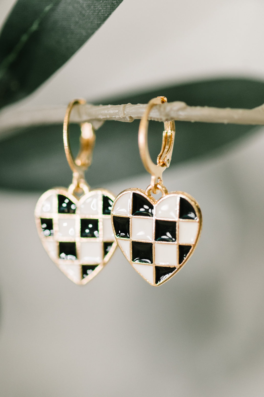 Heartbreaker Check Dangle Earrings