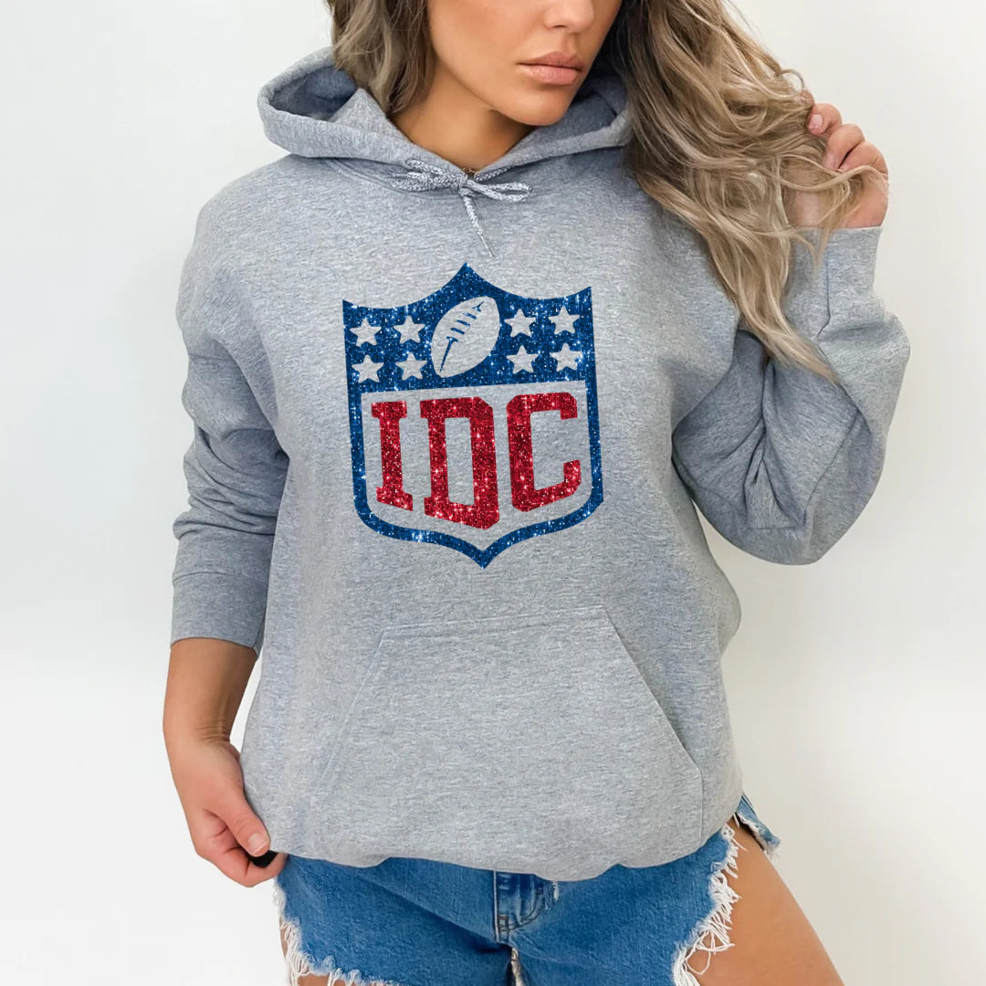 IDC Football Faux Sequin Hoodie