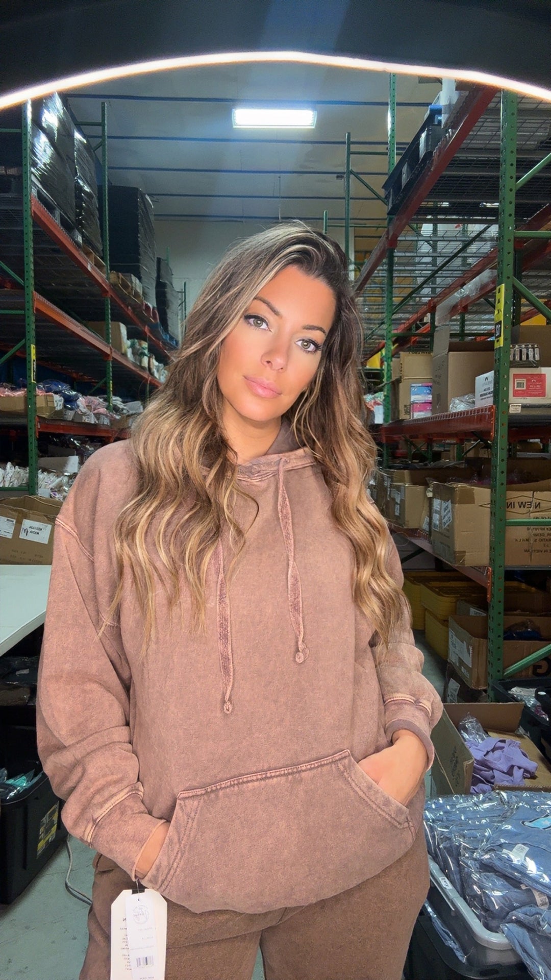 ACID WASH HOODED SWEATSHIRT