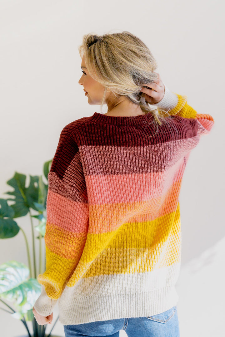 Lustrous Rose Colorblock Sweater