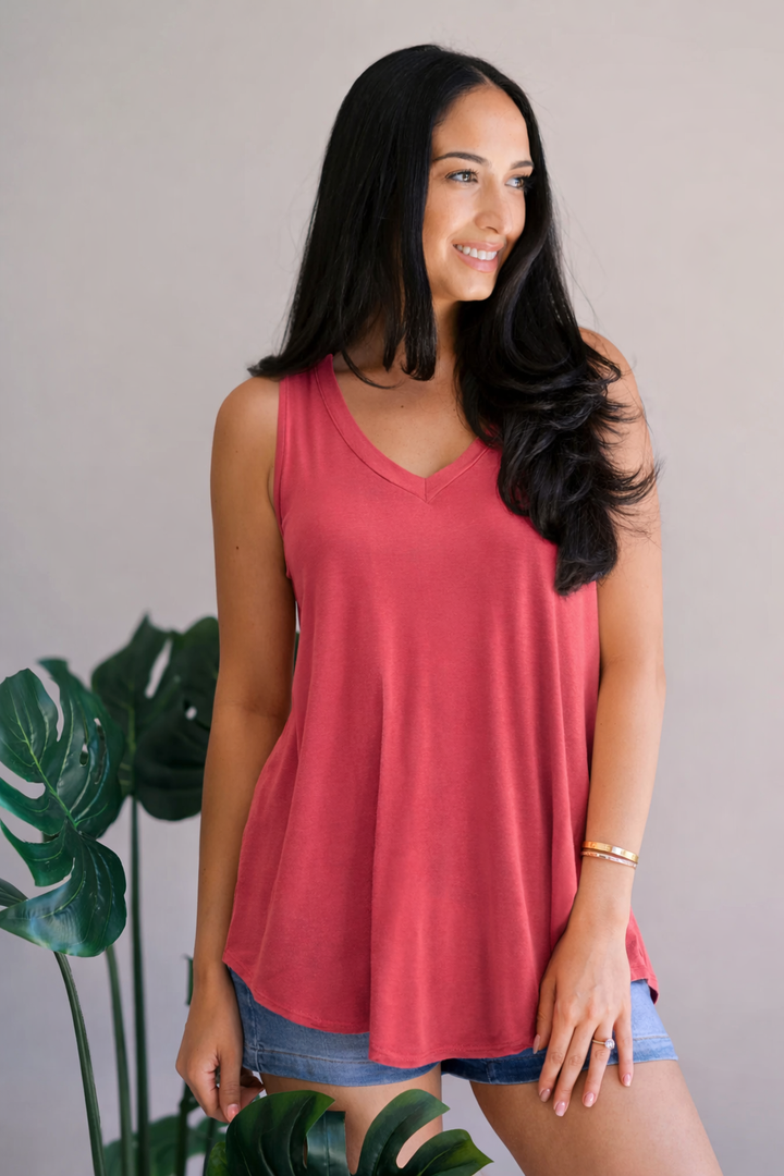 Jasmine - Sleeveless Top Marsala