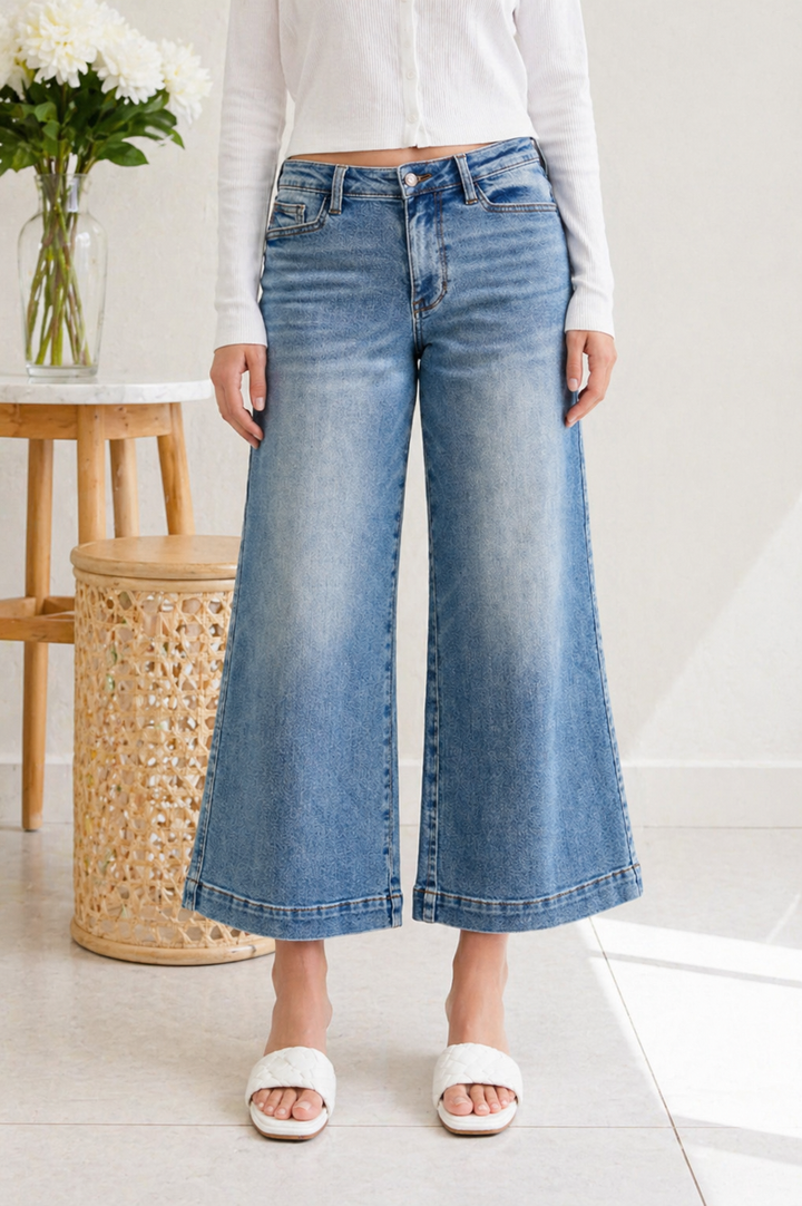 Judy Blue Bandana Babe Wide Leg Jeans
