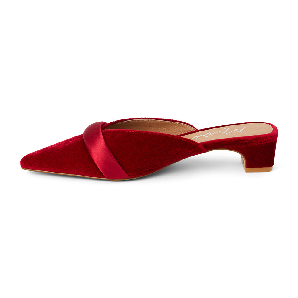 Kellan Heeled Mule in Red