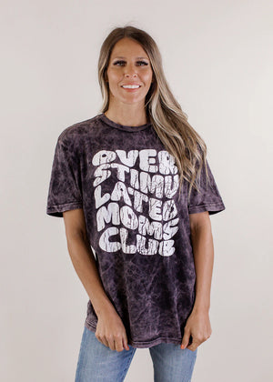 Overstimulated Moms Club Mineral Wash Tee