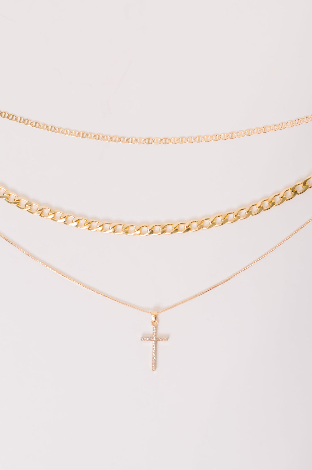 Layered Faith Necklace in Gold