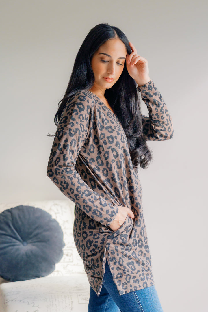Leopard Lure V-Neck Tunic