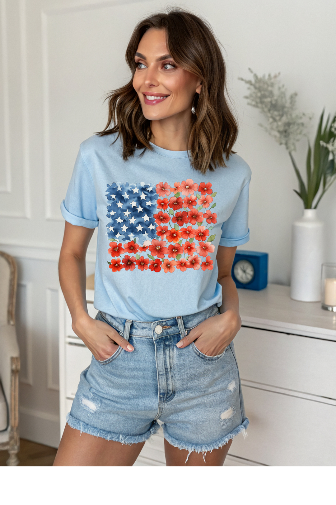 Floral Flag Graphic Tee