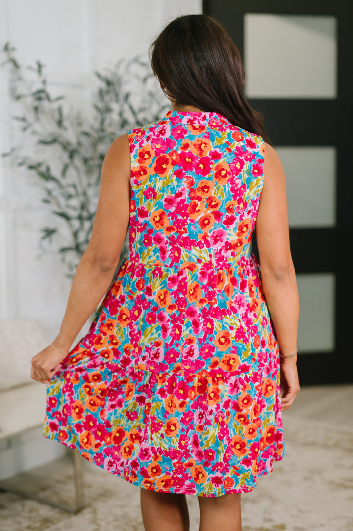Lizzy Three Tier Tank Dress in Morning Glory