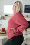 Make No Mistake Mock Neck Pullover in Cranberry - OW *FINAL SALE*