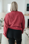 Make No Mistake Mock Neck Pullover in Cranberry - OW *FINAL SALE*