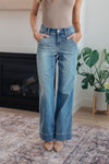 Mindy Mid Rise Wide Leg Trouser Jeans By Judy Blue