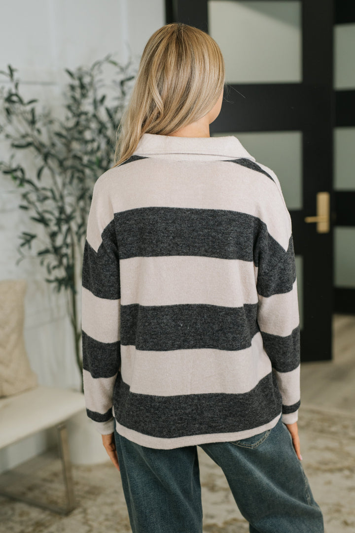 My Dear Friend Collared Relaxed Top in Black